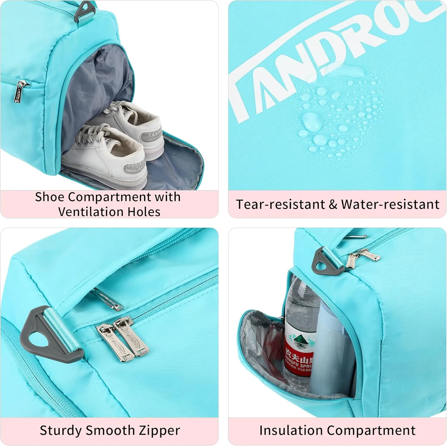 Travel Duffle Bag, Sports Tote Bag for Women,Overnight Travel Weekender Bags for Women with Wet Pocket,Carry on Duffel Bags for Traveling (Green)(Green-Insulation Bags)