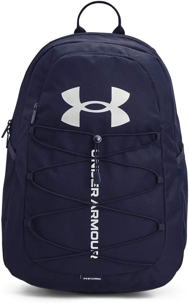 Under Armour Unisex-Adult Hustle Sport Backpack , Midnight Navy (410)/Metallic Silver , One Size Fits All