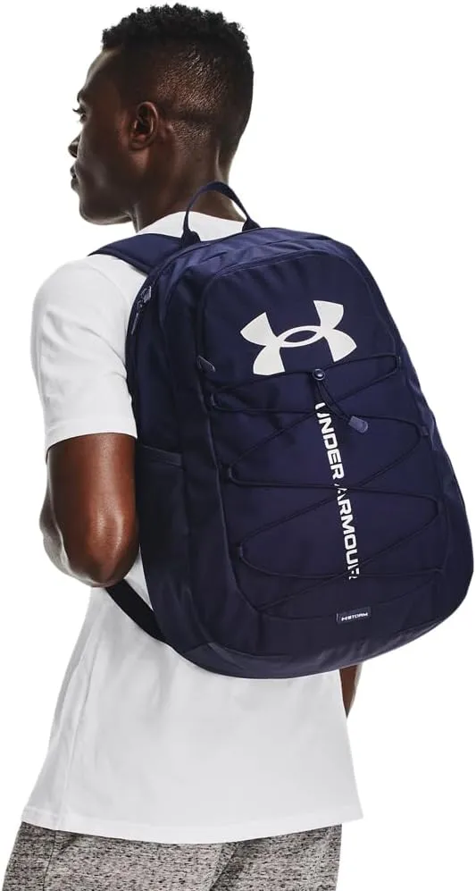 Under Armour Unisex-Adult Hustle Sport Backpack , Midnight Navy (410)/Metallic Silver , One Size Fits All