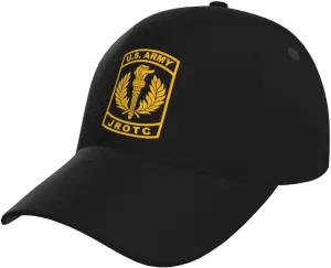 United States Army JROTC Snapback Baseball Cap for Men - Adjustable Cotton Trucker Hat with Curved Brim, Casual & Outdoor Activities (Black Vintage American Flag)