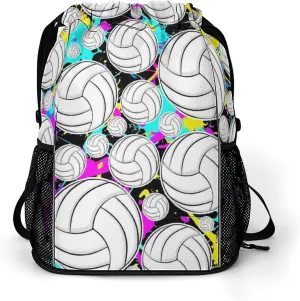 Volleyball Drawstring Backpack - Cool Cinch Sack, String Backpacks with Pocket for Kids Women Men Boys Girls for Gym Outdoor Sports Travel Athletic Drawstring Bag - Lightweight/Foldable