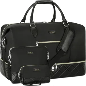 Weekender Bag for Women, Travel Duffel Bag Carry On Overnight Bag with Shoe Compartment Large Nylon Travel Weekend Tote Bag, 6-black, Large, Travel Carry on Weekender Bag With Shoe Pouch