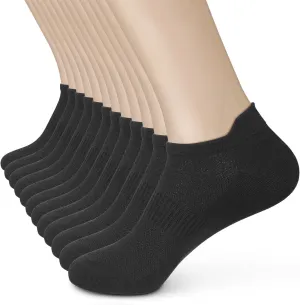 Women's Ankle Cotton Socks - Low Cut Athletic Running Soft Thin No Show White Socks With Tab 6 Pairs