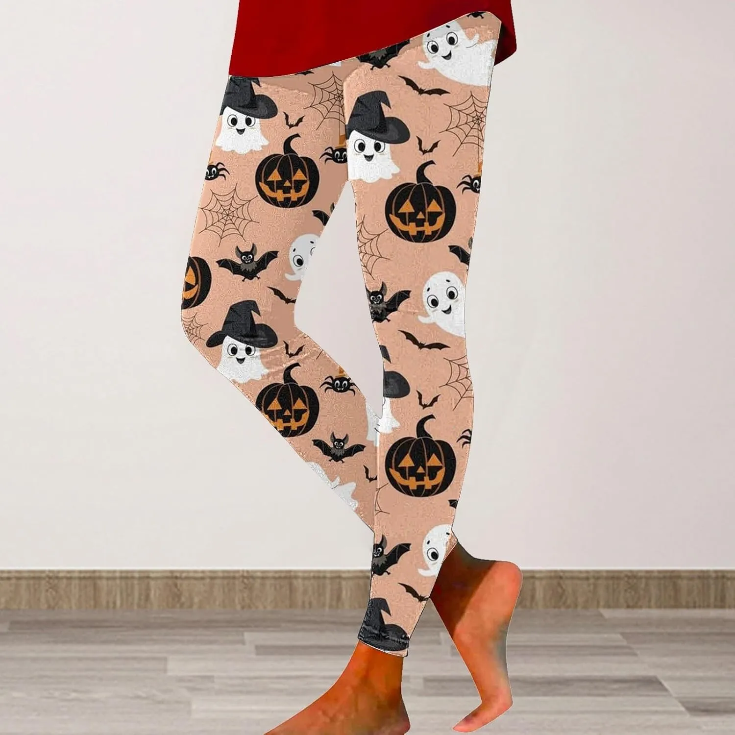 Women's Halloween Funny Graphic Skinny Leggings Halloween Print Collection High Waist Women Leggings Compression