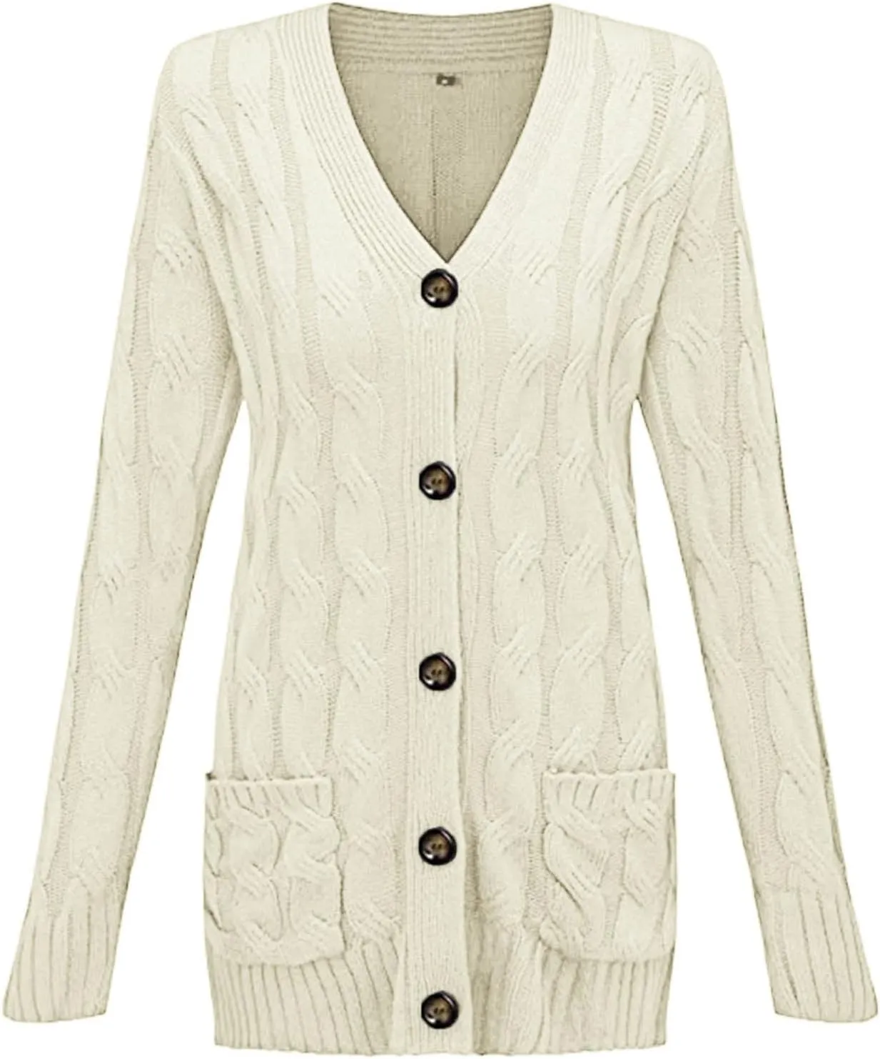 Women's Open Front Cardigan Sweaters Fashion Button Down Knit Chunky Coats 2024 Fall Long Sleeve Loose Outerwear