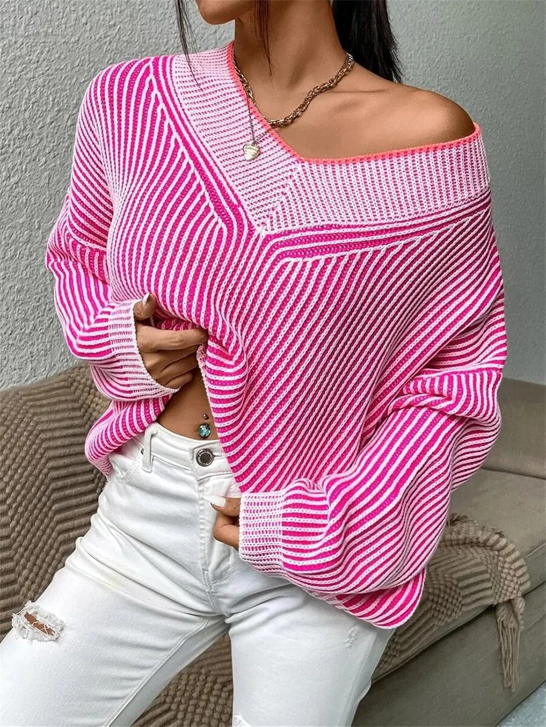 Womens Oversized Sweaters Turtleneck Batwing Long Sleeve Pullover Loose Chunky Knit Jumper Holiday Christmas