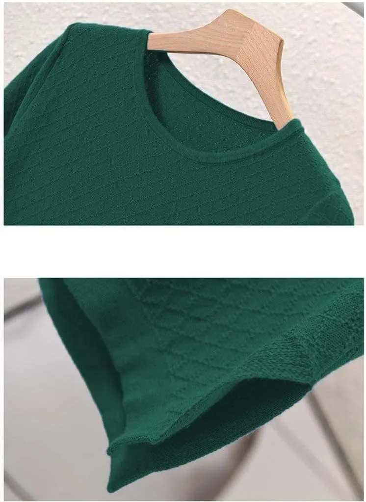 Womens Short Sleeve Sweaters Tops Summer Thin Pullover Cotton Knit Shirt Crew Neck Lightweight Pointelle Blouse