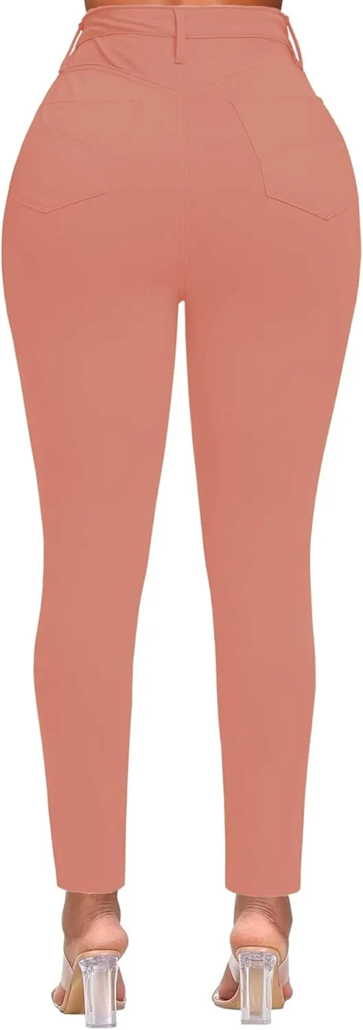 Women's Stretchy Skinny Jeans High Waisted Shaping Soft Modern Slim Jean Pants with Pockets