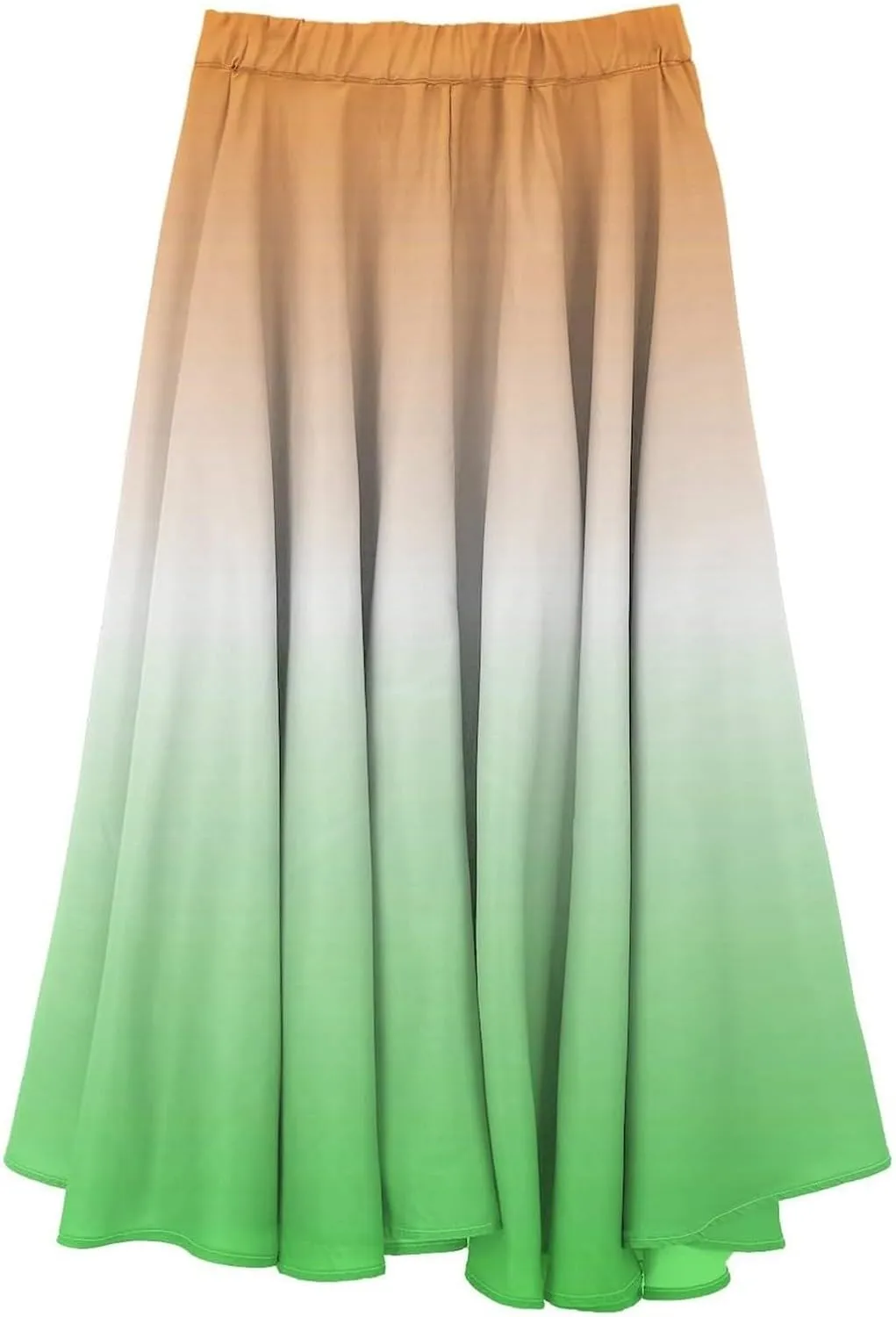 Women's Summer Printed Linen Wrap Skirt Elastic Waist A Line Boho Beach Skirt Flowy Long Maxi Skirt for Vacation