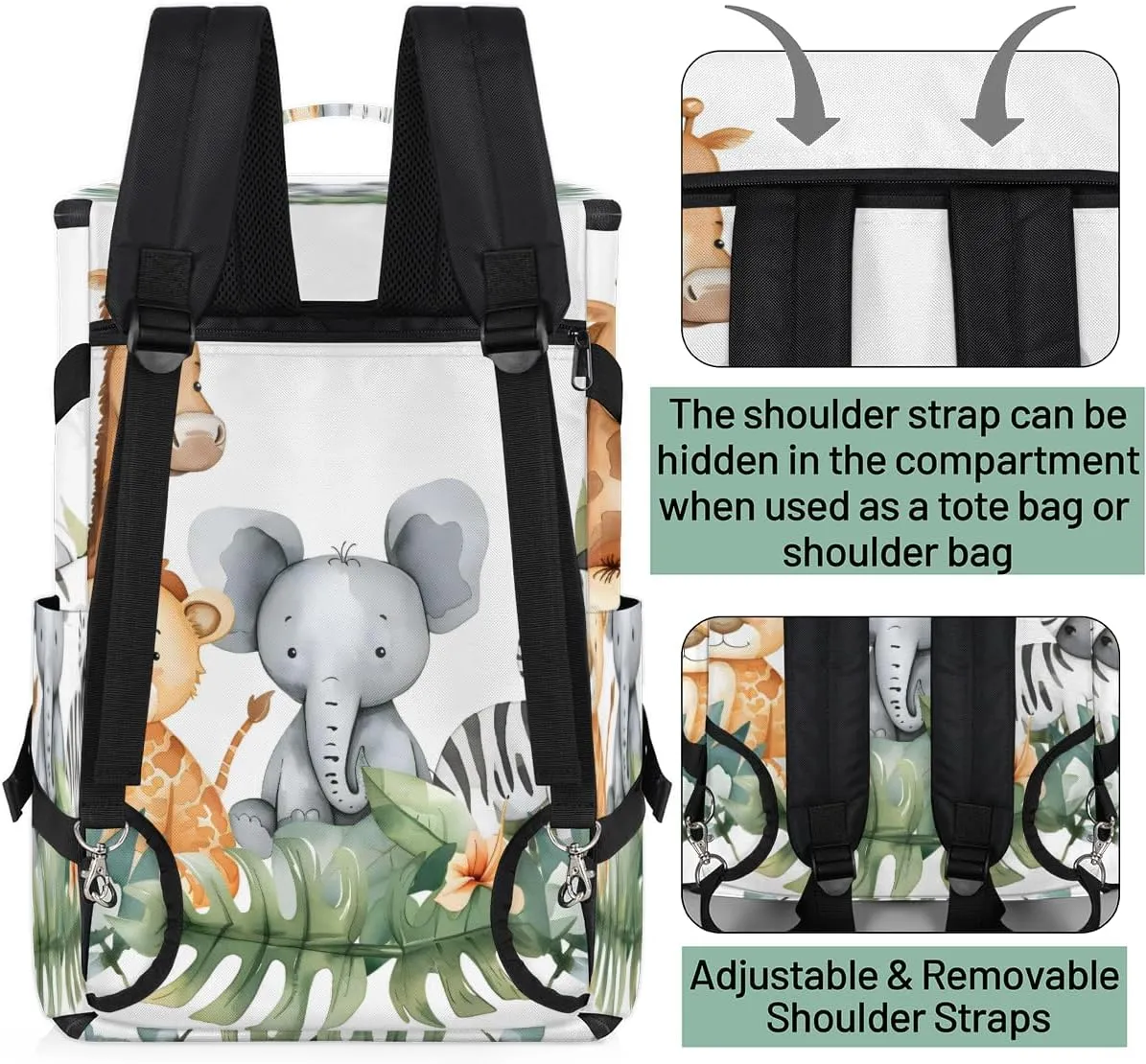 Woodland Jungle Funny Cute Animals Travel Backpack Carry On Flight Approved for Men Women, Lightweight Large Luggage Weekender Casual Daypack Backpacks for Traveling Airplane